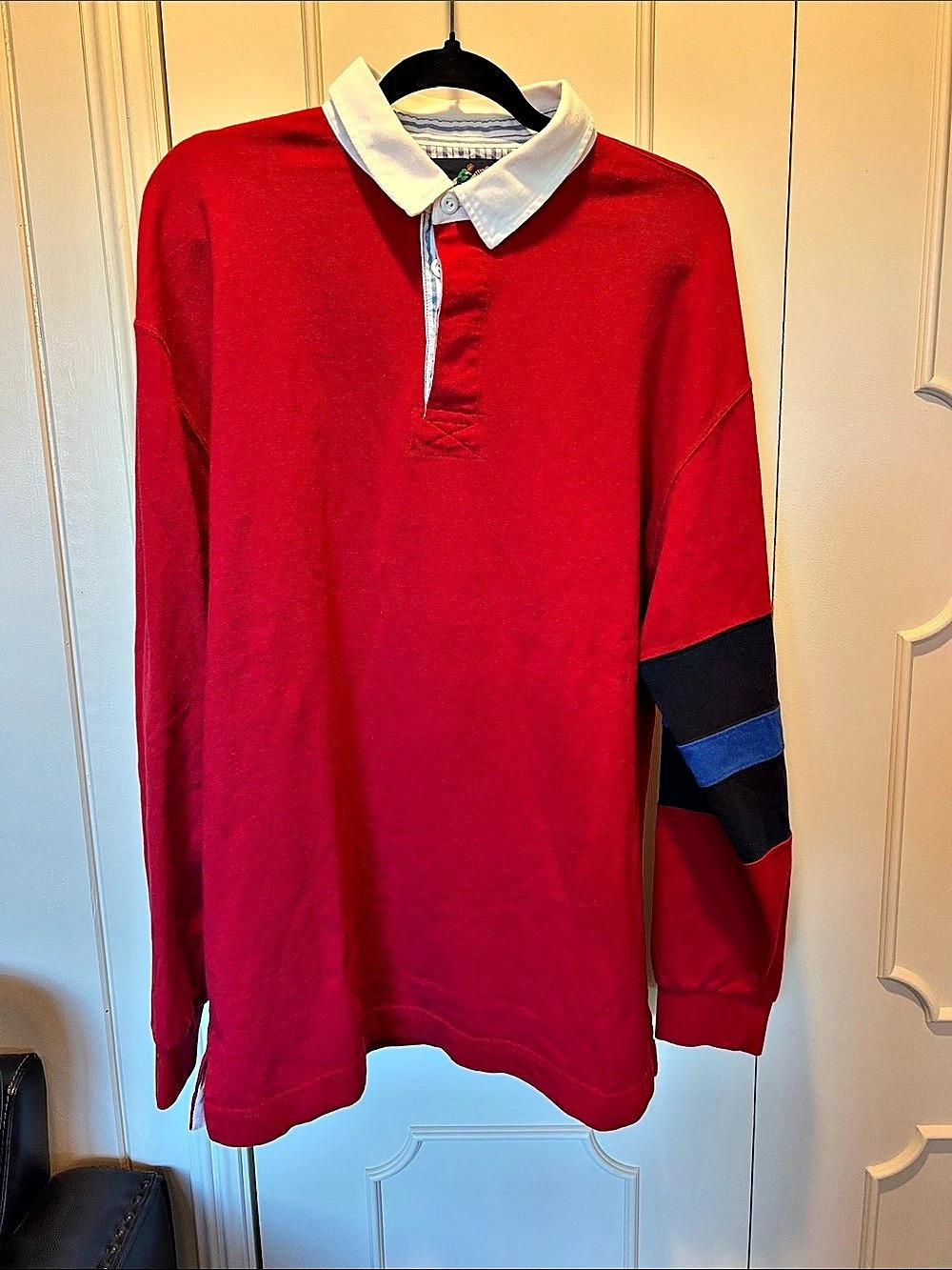 Vintage Lands' End Men's Color Block Polo Size Large